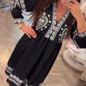 Retro Loose Autumn Clothing Long Sleeve Dress