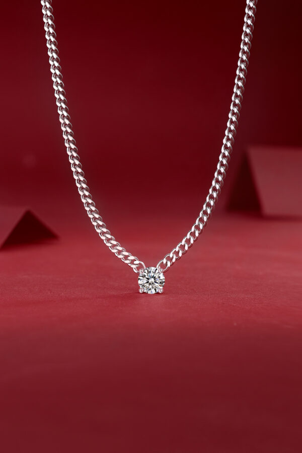 Cuban Necklace Luxury Fashion Diamond Pendant Necklace Set With Mosan Diamond Silver Ornaments - Image 5