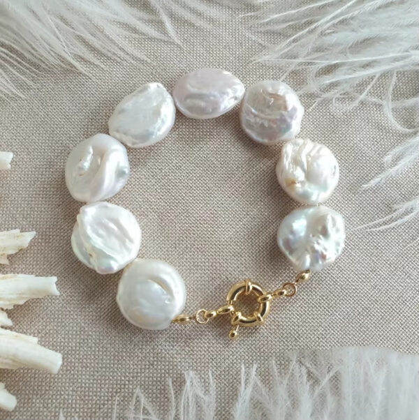 Baroque Freshwater Pearl Bracelet Light Luxury Stainless Steel - Image 3