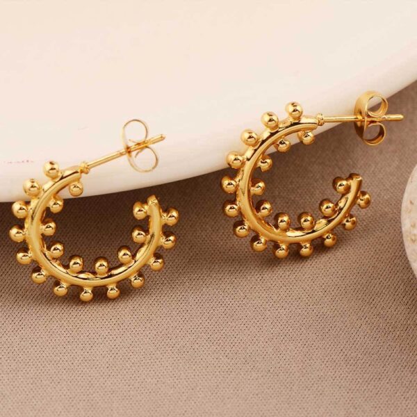 Earrings Exaggerated Trendy Titanium Steel Plated 18K Real Gold - Image 2
