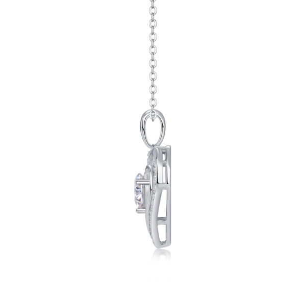 Heart To Heart Luxury Fashion Diamond Pendant Necklace Set With Mosan Diamond Silver Ornaments - Image 4