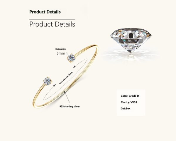 Ins Style Moissanite Bracelet Special-interest Design Simple - Image 4