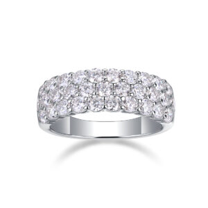 Multi-row Diamond Ring Luxury Fashion Set Moissanite Silver Ring