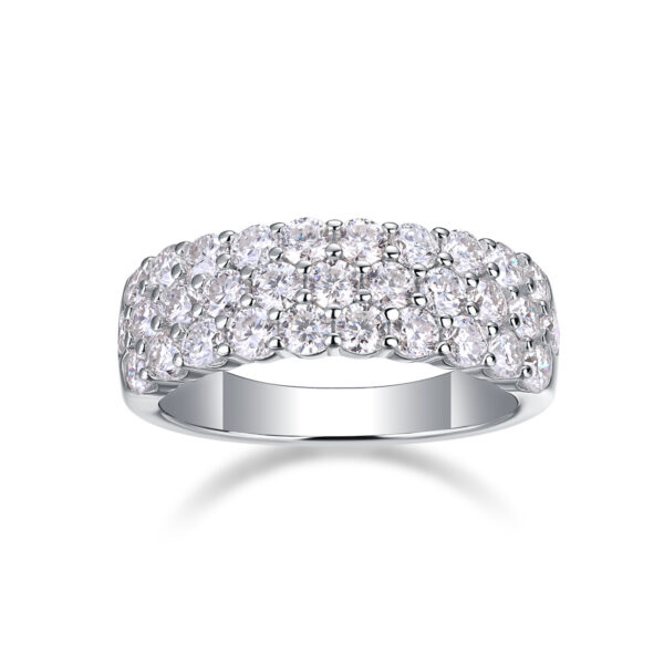 Multi-row Diamond Ring Luxury Fashion Set Moissanite Silver Ring