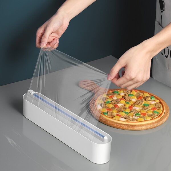 Upgraded Plastic Sharp Cutter Fixing Foil Cling Film Wrap Dispenser Fixed Refrigerator Storage Holder Kitchen Tool Accessories - Image 8
