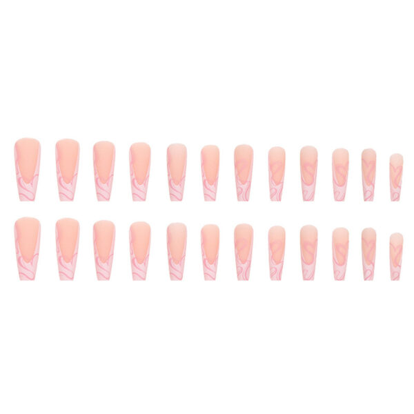 Heart Stripe Fake Nails - Image 4