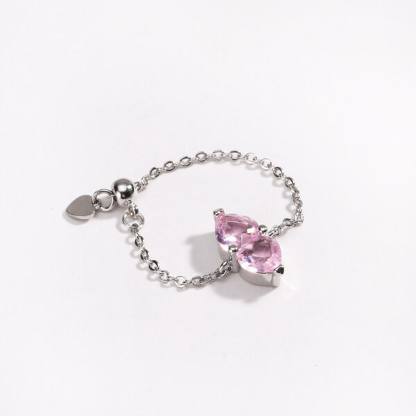 Copper Plating Colored Loving Heart Stars, Sun And Moon Stretch Chain Ring - Image 7
