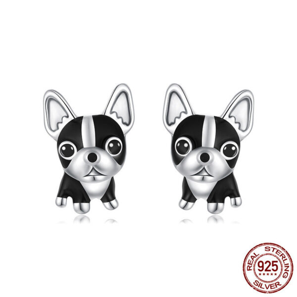 S925 Sterling Silver Cross-border Fashion Exquisite Cute Puppy Earrings - Image 3