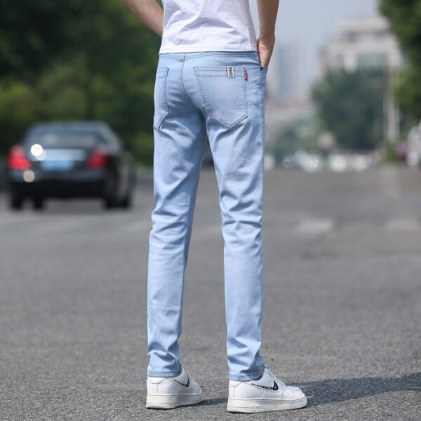 Spring And Summer Denim Trousers Men's Slim Straight Stretch - Image 2