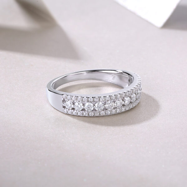 Luxury Fashion Multi-row Diamond Ring With Moissanite Silver Ring - Image 6