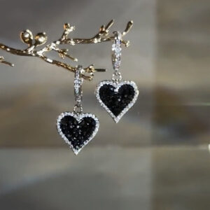 Micro Inlaid Zircon Rhinestone Love Heart Earrings