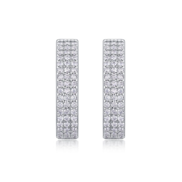 Slow Pace Diamond Set Moissanite Silver Earrings Luxury Fashion Diamond Earrings Stud Earrings - Image 3