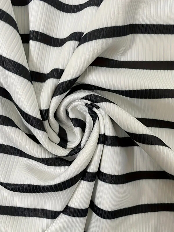 Women'S Elegant Striped Long Sleeve Button Detail Bodycon Dress - Image 3