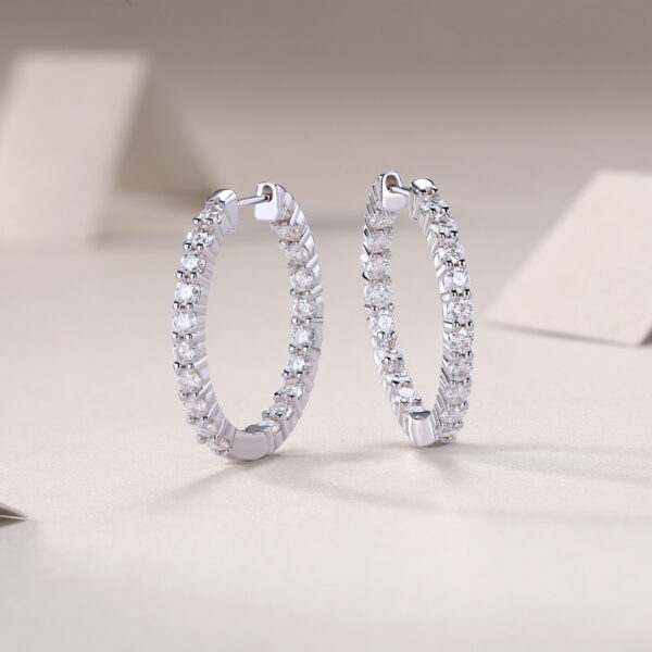 Merman Luxury Fashion Diamond Earrings Stud Set With Mosan Diamond Silver Ornaments - Image 3