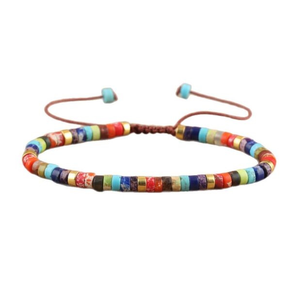 Spacer Beads Beaded Weave Bracelet Women's Natural Stone Adjustable Bracelet - Image 2