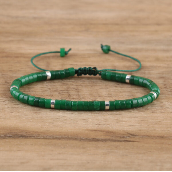 Spacer Beads Beaded Weave Bracelet Women's Natural Stone Adjustable Bracelet - Image 9