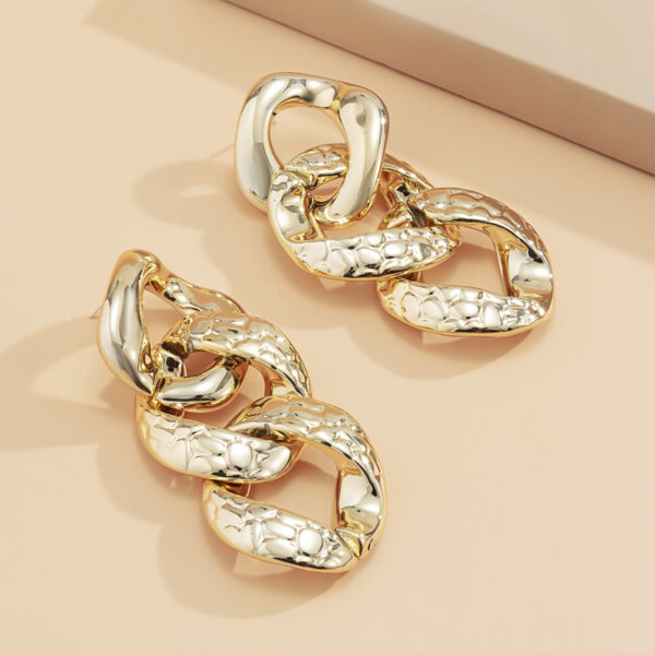 Geometric Chain Earrings For Women - Image 5