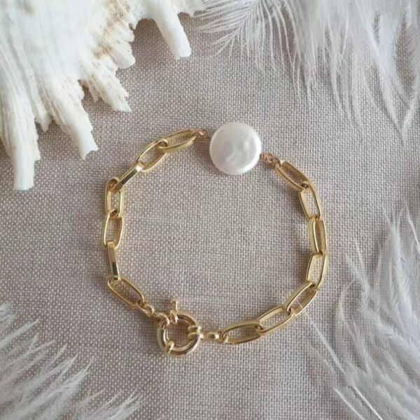 Baroque Freshwater Pearl Bracelet Light Luxury Stainless Steel - Image 6